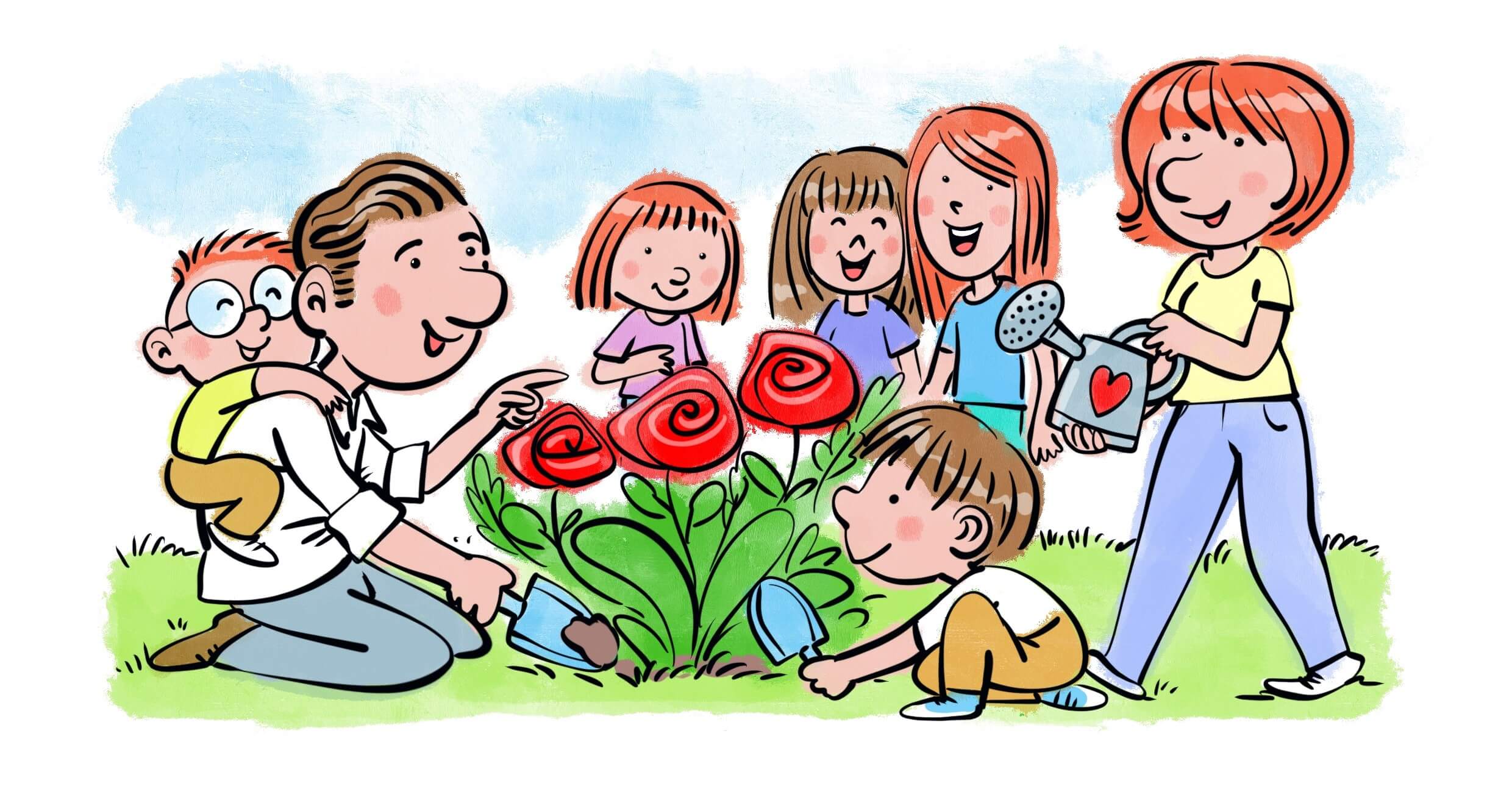Djelo sv djetinjstva 2023, Ilustracija obitelji i cvijeća